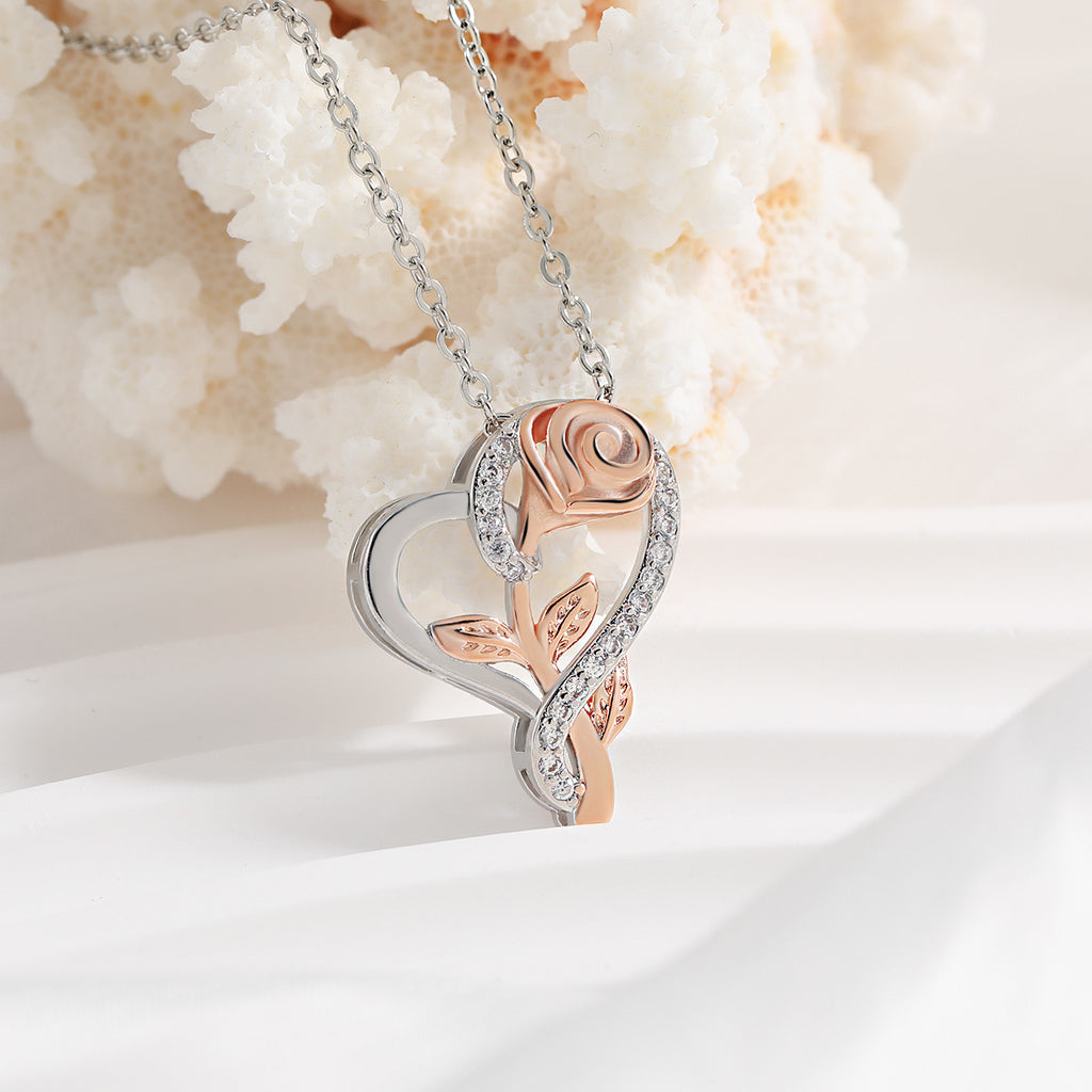 Heart Rose Necklace