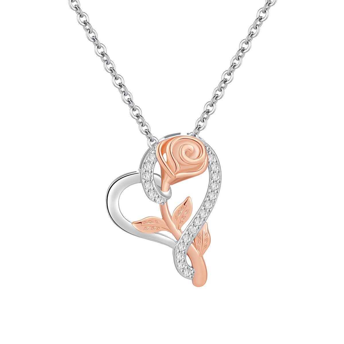 Heart Rose Necklace